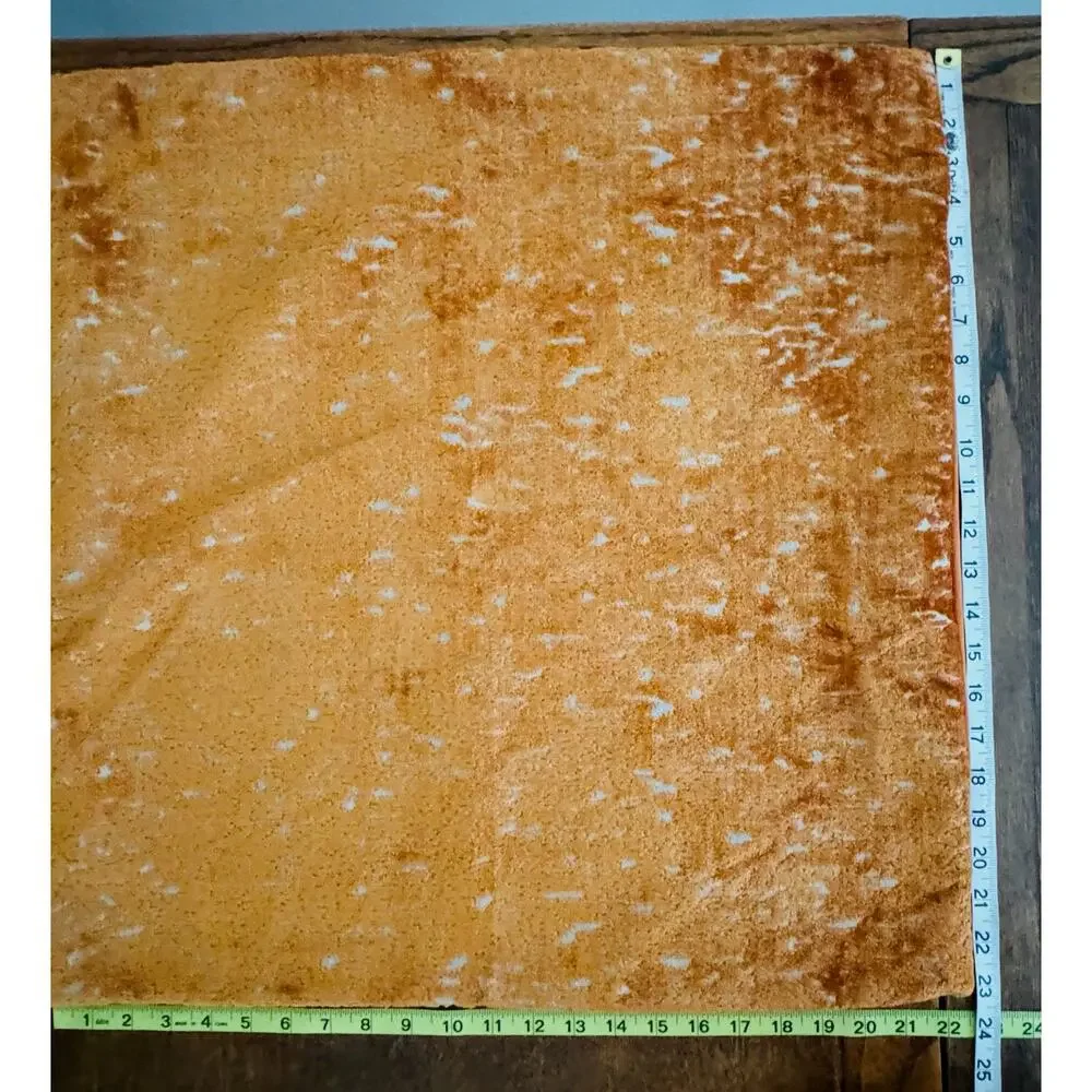 Set of 2 Burnt Orange Textured Velvet Square Mod Minimalist Pillow Covers 23x23